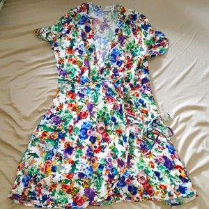 Floral wrap mini dress